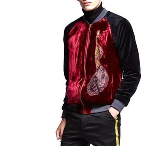 Lord‎ & Taylor Laboratory Beaded Peacock Velvet Jacket Men's M Eclectic Unisex